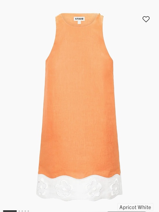 STAUD Dresses & Skirts - Staud Mika Floral Eyelet-Trimmed Linen Shift Minidress in Apricot White Size S